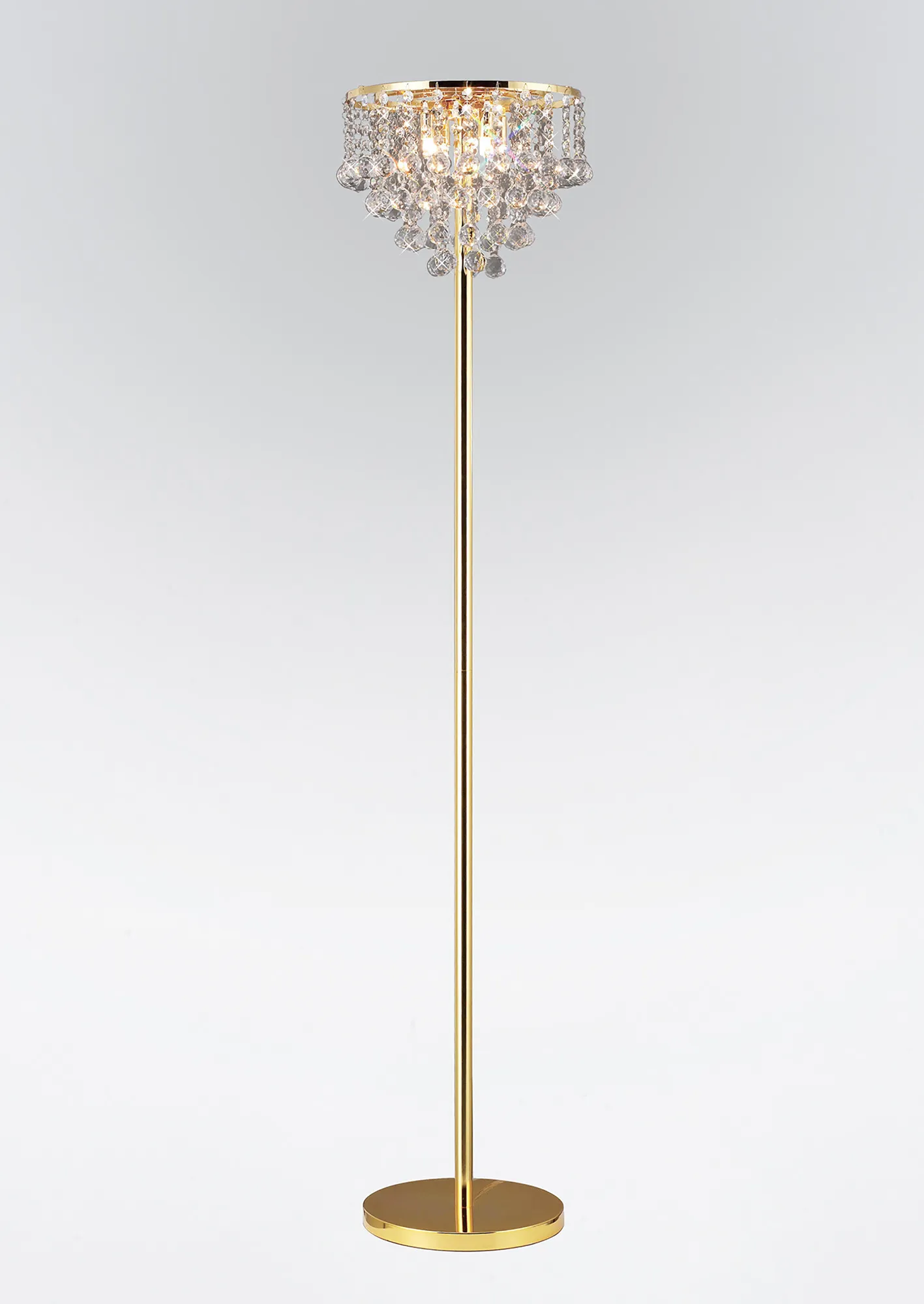 IL30032  Atla Crystal 155cm Floor Lamp 4 Light French Gold